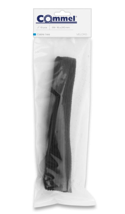 CABLE TIES SELF-ADHESIVE 210/16MM 10 PCS COMMEL
