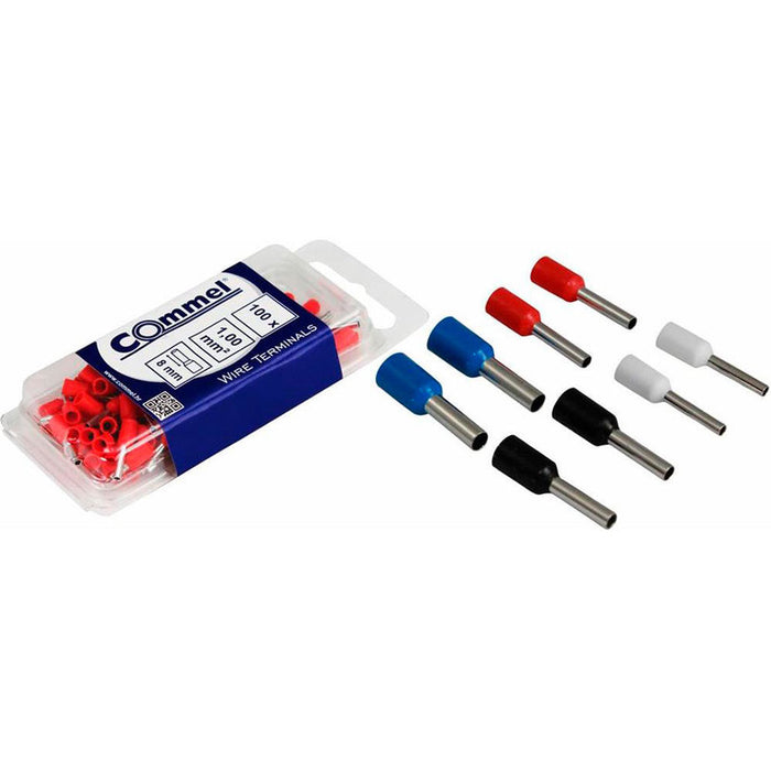 CABLE END COMMEL 1.00MM2-BLISTER 100PCS