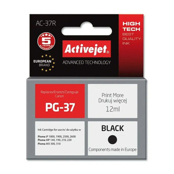 Compatible Ink Cartridge Activejet AC-37R Black - Оригинални Касети с Мастило<<<Електроника Периферни и резервни