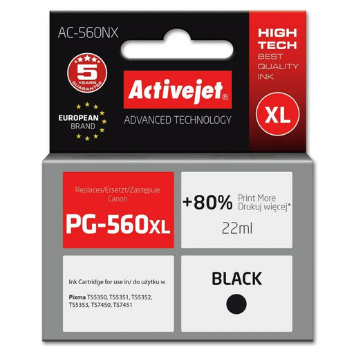 Compatible Ink Cartridge Activejet AC-560NX Black - Оригинални Касети с Мастило<<<Електроника Периферни и резервни