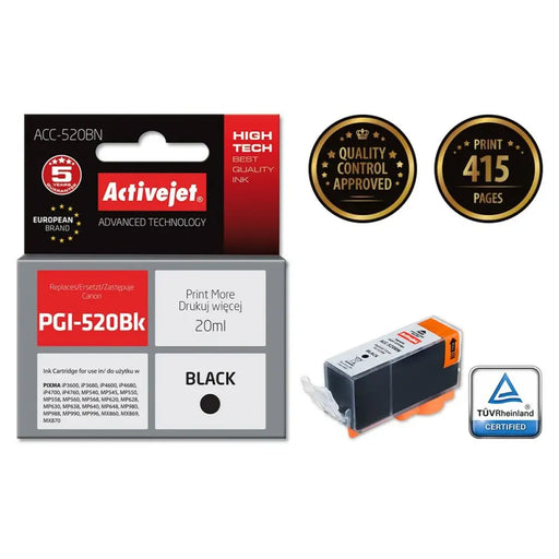 Compatible Ink Cartridge Activejet ACC-520BN Black - Оригинални Касети с Мастило<<<Електроника Периферни и резервни