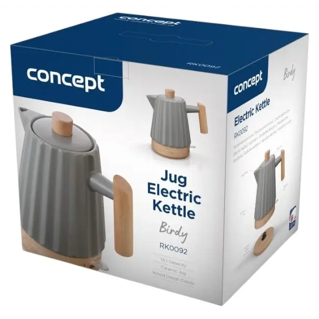 Concept RK0092 Ceramic electric kettle 1.5 l Dark grey - Electric kettlesAGD-CZE<<<Home Appliance