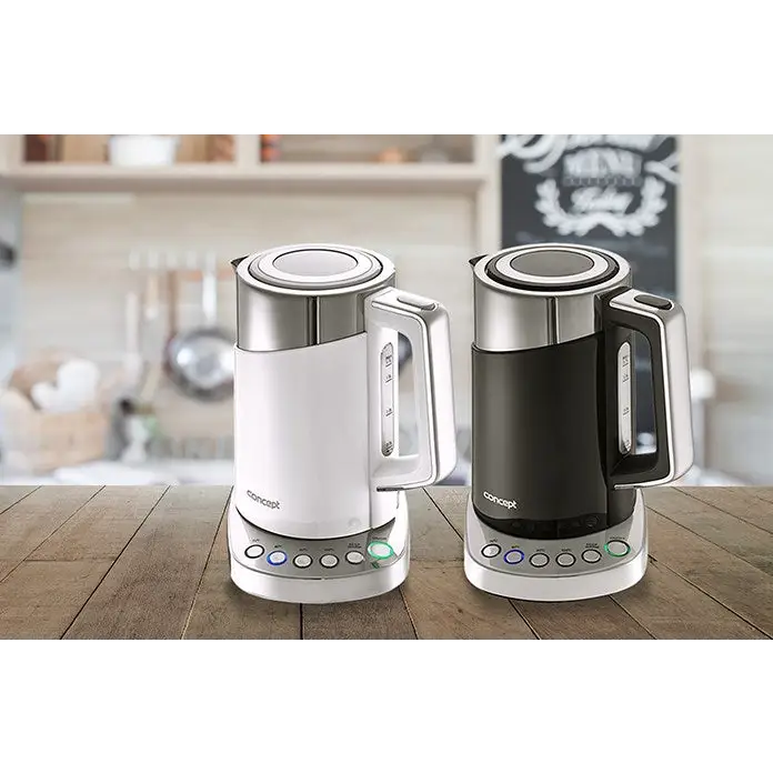 Concept RK3170 electric kettle 1.7 L 2200 W Stainless steel White - Electric kettlesAGD-CZE<<<Home Appliance