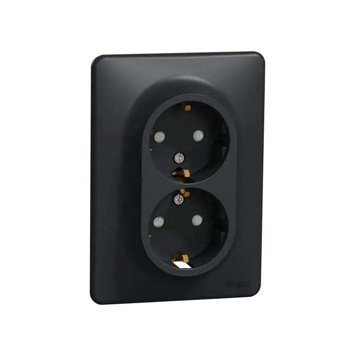 CONTACT DOUBLE ANTHRACITE SCHNEIDER SEDNA (SDD314221) - Ключове и контакти<<<Електроматериали<<<Praktiker&&&Ключове и