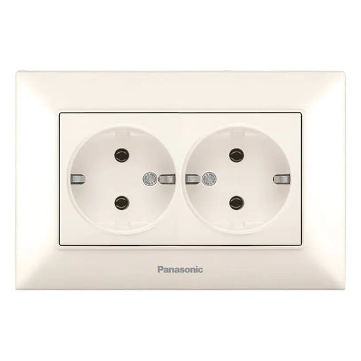 CONTACT DOUBLE CREAM PANASONIC Arkedia Slim - Ключове и контакти<<<Електроматериали<<<Praktiker&&&Ключове и