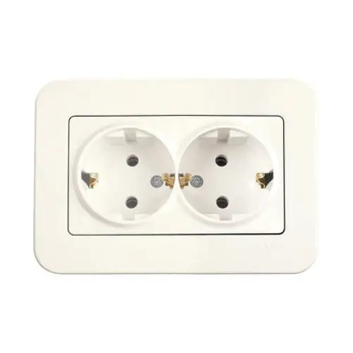 CONTACT DOUBLE CREAM VIKO BY PANASONIC Rollina - Ключове и контакти<<<Електроматериали<<<Praktiker&&&Ключове и