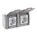 CONTACT DOUBLE IP54 MONO OCTANS - Ключове и контакти<<<Електроматериали<<<Praktiker&&&Ключове и
