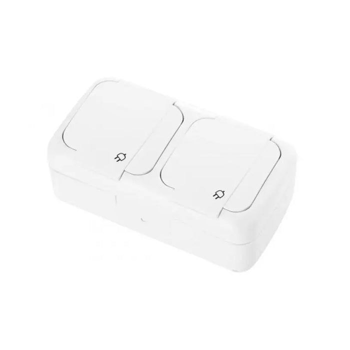 CONTACT DOUBLE IP54 WHITE VIKO BY PANASONIC Palmiye - Ключове и контакти<<<Електроматериали<<<Praktiker&&&Ключове и