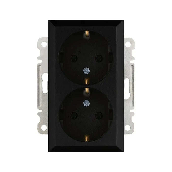 CONTACT DOUBLE MECHANISM BLACK MAKEL KAREA LINE - Ключове и контакти<<<Електроматериали<<<Praktiker&&&Ключове и