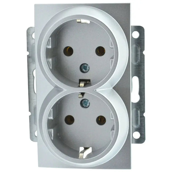 CONTACT DOUBLE MECHANISM SILVER MONO DESPINA - Ключове и контакти<<<Електроматериали<<<Praktiker&&&Ключове и