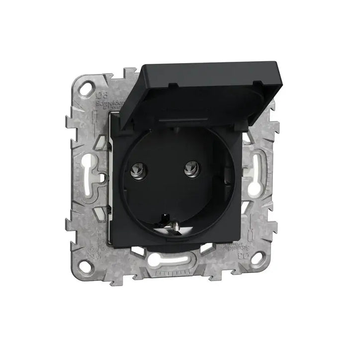 CONTACT IP44 ANTHRACITE SCHNEIDER UNICA (NU508254) - Ключове и контакти<<<Електроматериали<<<Praktiker