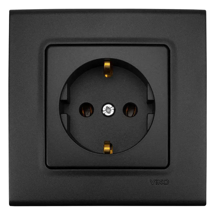 CONTACT SHUKO BLACK VIKO BY PANASONIC Linnera Life - Ключове и контакти<<<Електроматериали<<<Praktiker&&&Ключове и