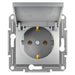 CONTACT SINGLE WITH COVER ALUMINUM SCHNEIDER ASFORA - Ключове и контакти<<<Електроматериали<<<Praktiker&&&Ключове и