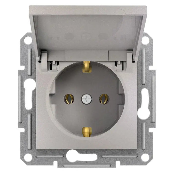 CONTACT SINGLE WITH COVER BRONZE SCHNEIDER ASFORA - Ключове и контакти<<<Електроматериали<<<Praktiker&&&Ключове и