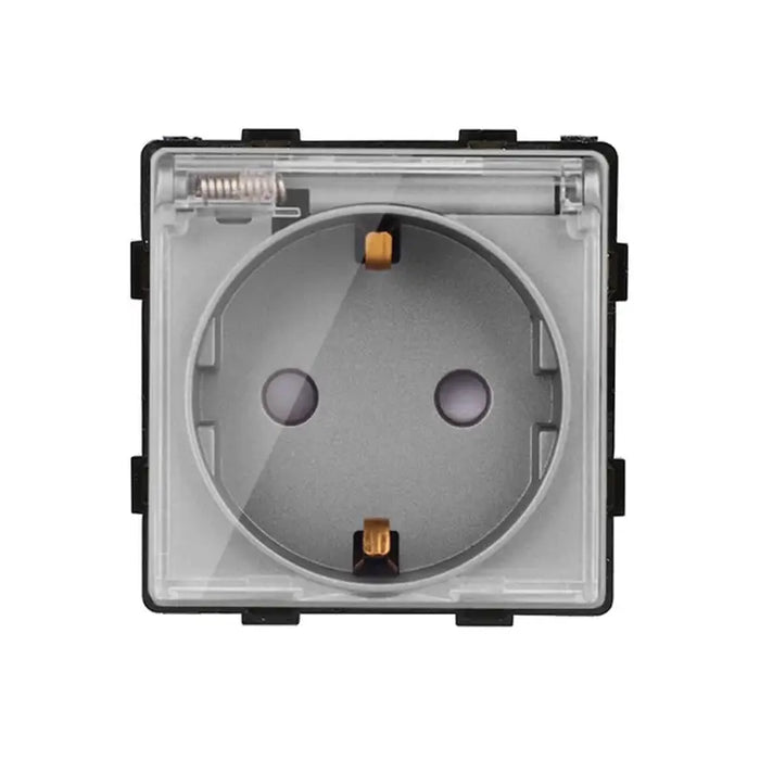 CONTACT SINGLE WITH COVER GRAY LUXON - Ключове и контакти<<<Електроматериали<<<Praktiker&&&Ключове и