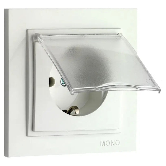 CONTACT WHITE WITH COVER MONO DESPINA - Ключове и контакти<<<Електроматериали<<<Praktiker&&&Ключове и