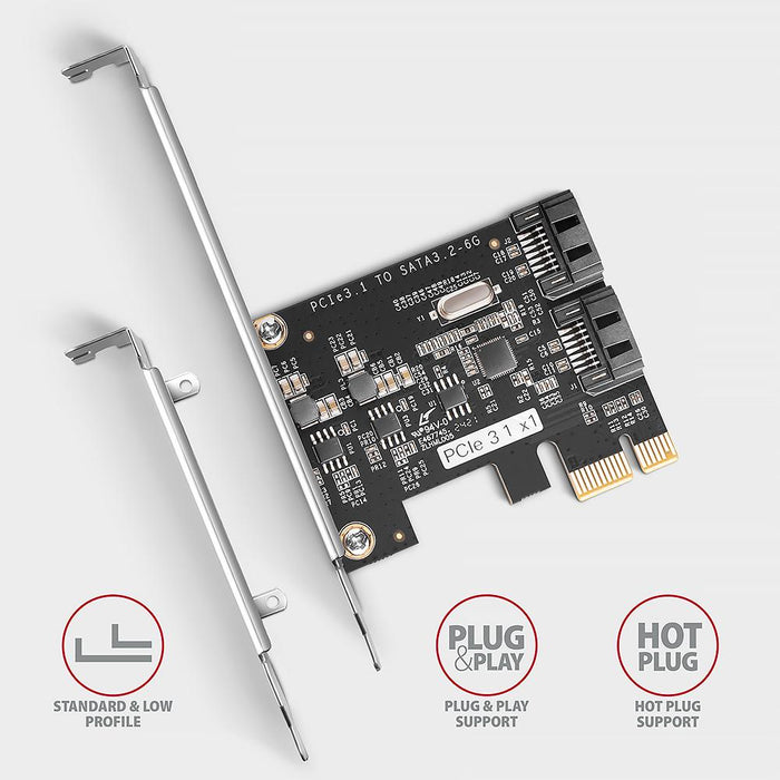 Controller ESTILLO AXAGON PCES-SJ2 PCI-ex For 2 pcs. internal SATA 6G ports - Входно-изходни контролери<<<Компютърни
