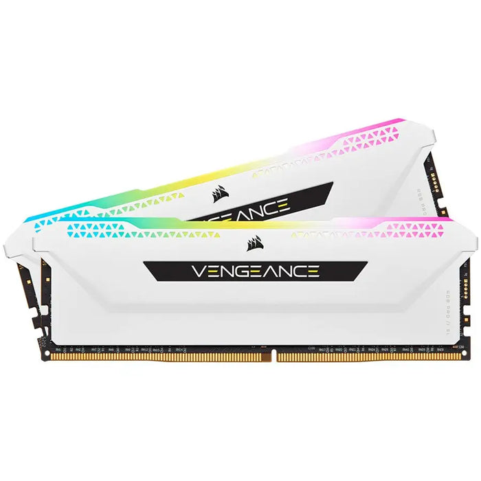 CORSAIR DDR4 16GB 2x8GB 3600Mhz DIMM CL18 VENGEANCE RGB PRO SL White 1.35V XMP 2.0 - Памети за настолни