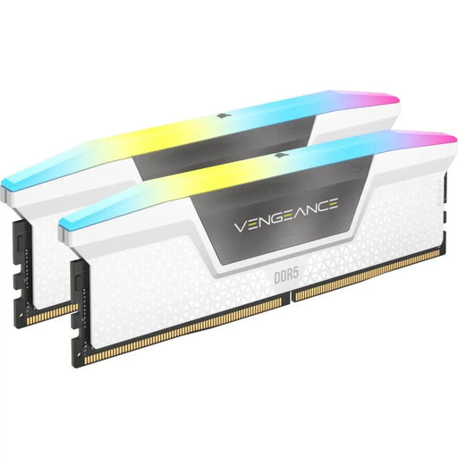 CORSAIR VENGEANCE RGB 32GB 2x16GB DDR5 5200MHz DIMM Unbuffered 40-40-40-77 XMP 3.0 White Heatspreader RGB LED 1.25V
