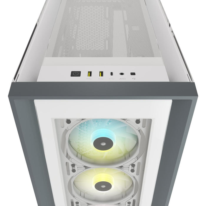 Box Corsair iCUE 5000X RGB Mid Tower, Tempered Glass, White