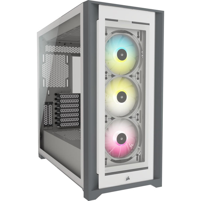 Box Corsair iCUE 5000X RGB Mid Tower, Tempered Glass, White
