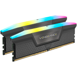 CORSAIR VENGEANCE RGB 32GB 2x16GB DIMM DDR5 6000MT/s Unbuffered 30-36-36-76 Std PMIC AMD EXPO Cool Grey Heatspreader Black PCB 1.4V