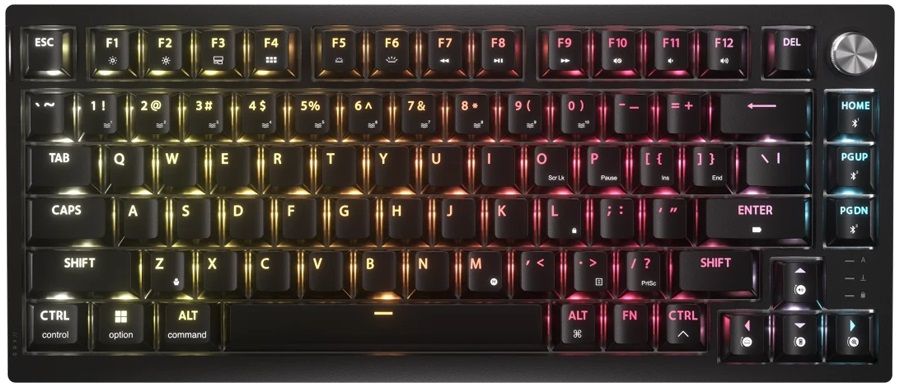 Gaming wireless/bluetooth mechanical keyboard Corsair K65 Plus RGB 75%, Corsair MLX Fusion Tactile Yellow switch