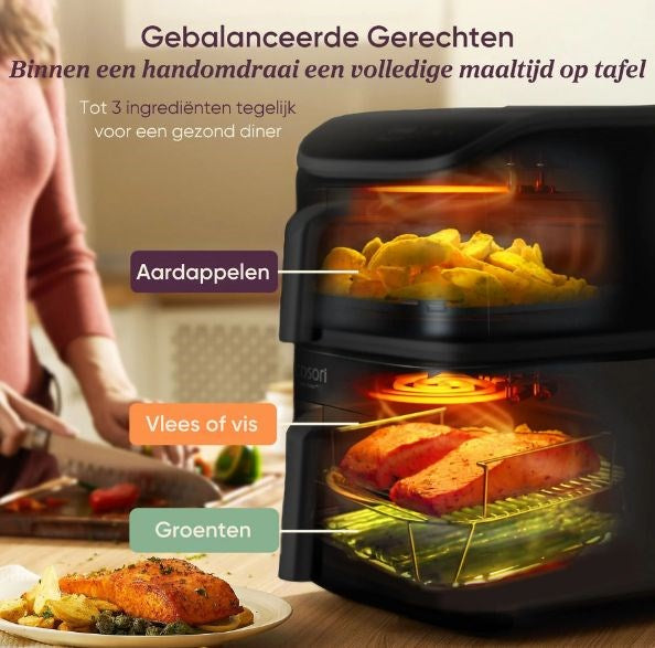 Cosori Turbo Tower Air Fryer 6.5L+4.3L Black EU KAAPAFCSNDE0243Y