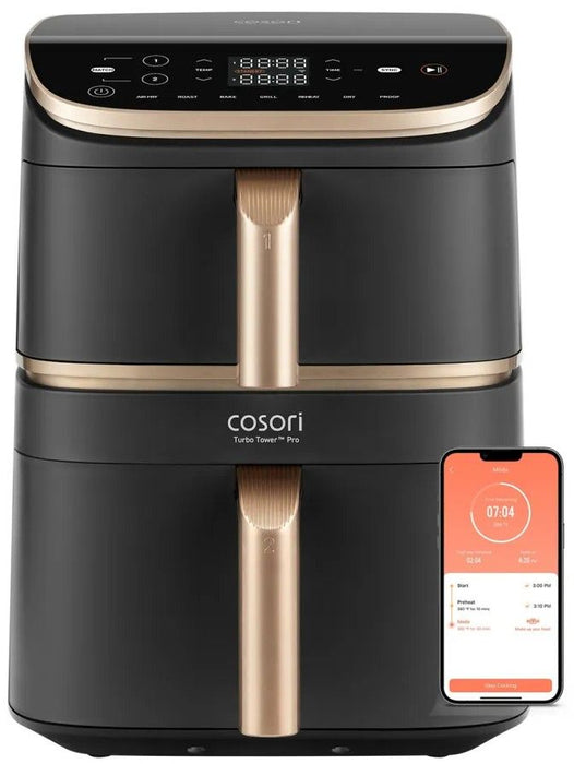 Cosori Turbo Tower Air Fryer 6.5L+4.3L Black EU KAAPAFCSSEU0246Y