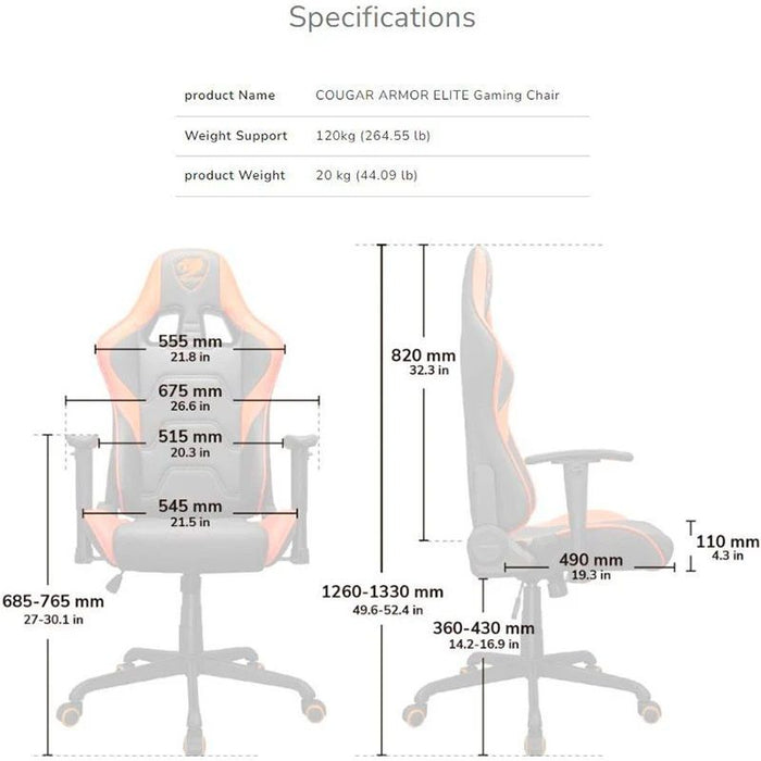 Gaming Chair Cougar 3MELIBLB.0001 Black