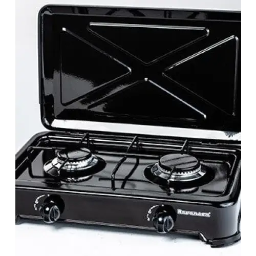 Countertop Hob Gas Ravanson K-02TB [black; 2 zone(s)] - CookersAGD-KTU<<<Home Appliance - ProductsAGD<<<ActionPL