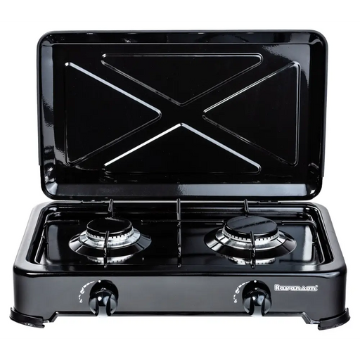 Countertop Hob Gas Ravanson K-02TB [black; 2 zone(s)] - CookersAGD-KTU<<<Home Appliance - ProductsAGD<<<ActionPL
