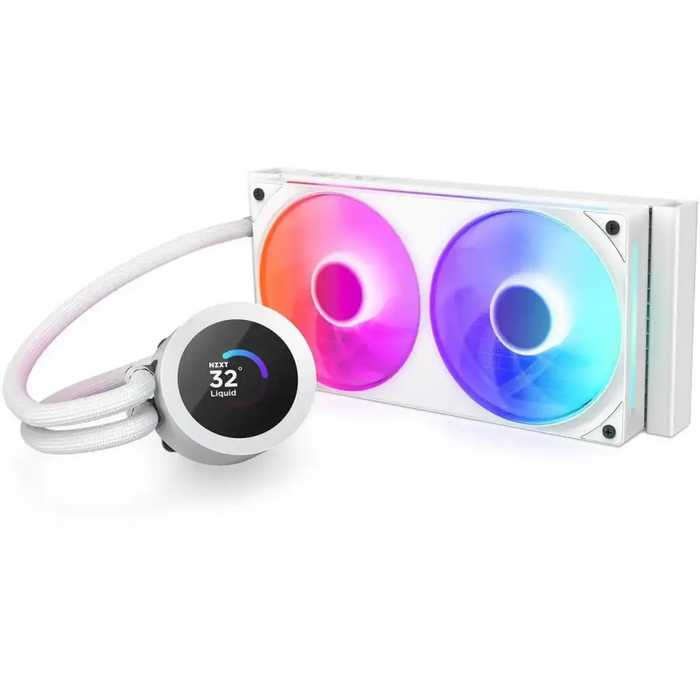 CPU Cooler NZXT Kraken Plus 240 RGB LCD Display - White - Охладители за процесори<<<Компютърни
