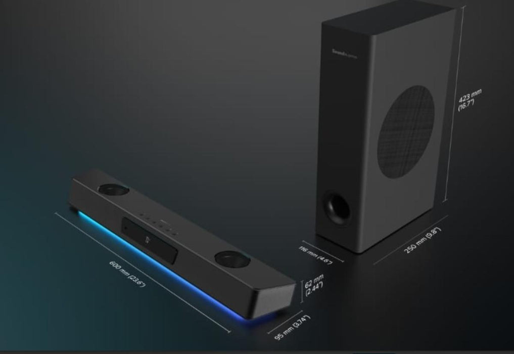 Sound system Creative Katana V2X, 2.1, Super X-Fi, HDMI, USB-C, TOSLINK, 90W