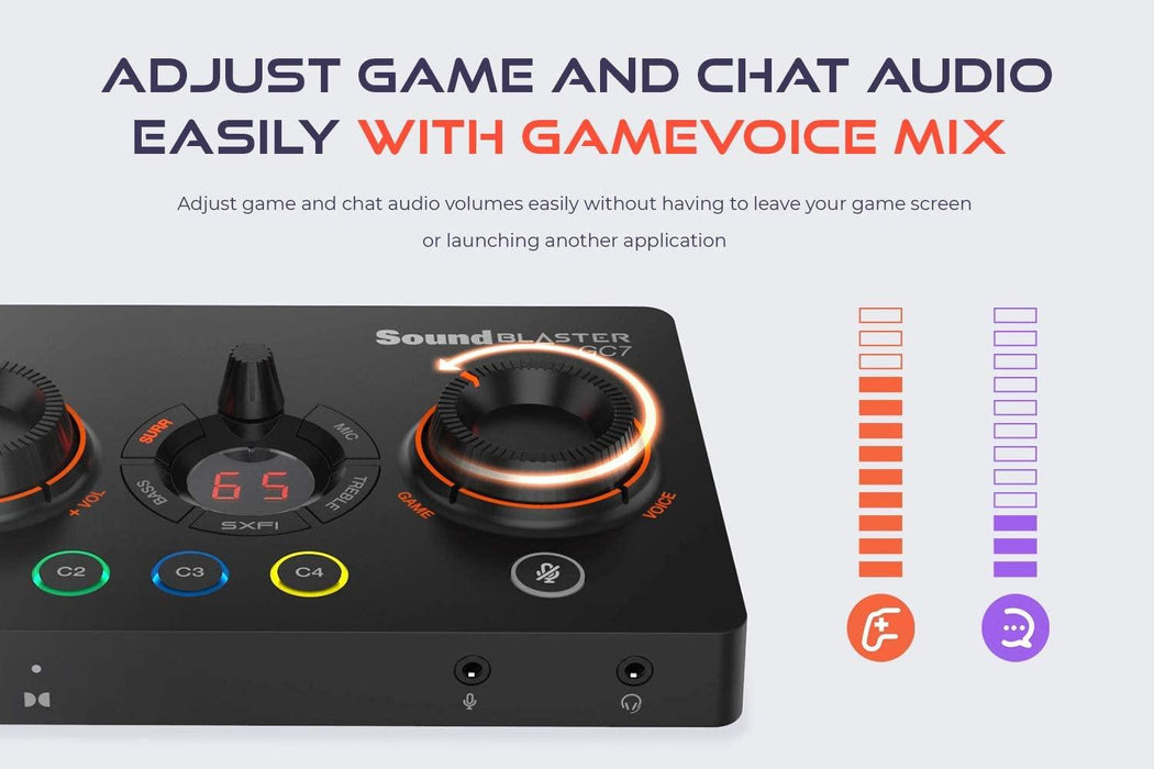 External sound card Creative Sound Blaster GC7, USB-C, Super X-FI, PC, Mac, PS 4/5, Xbox, Nintendo Switch