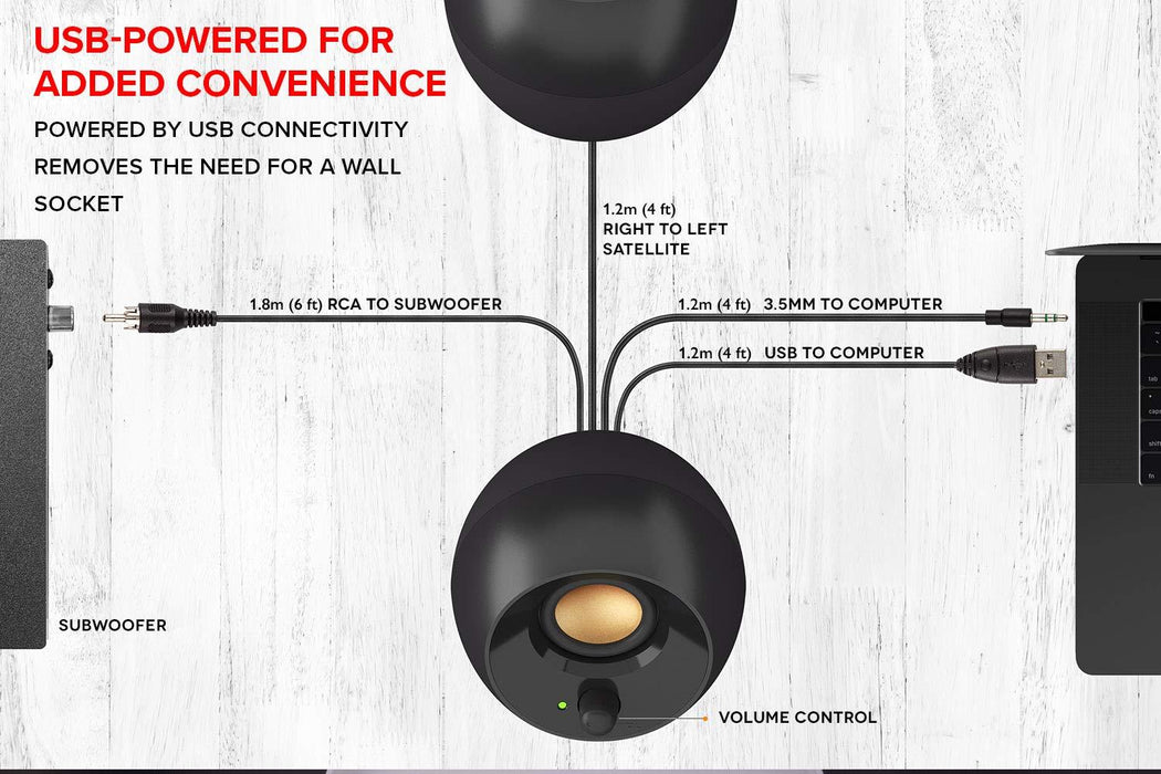 Sound system Creative PEBBLE Plus 2.1, USB, 8W