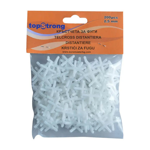 CROSSES FOR JOINTS 200 PCS/ PACKAGE 2.5MM EUROMASTER - Строителни инструменти и аксесоари<<<Инструменти аксесоари за