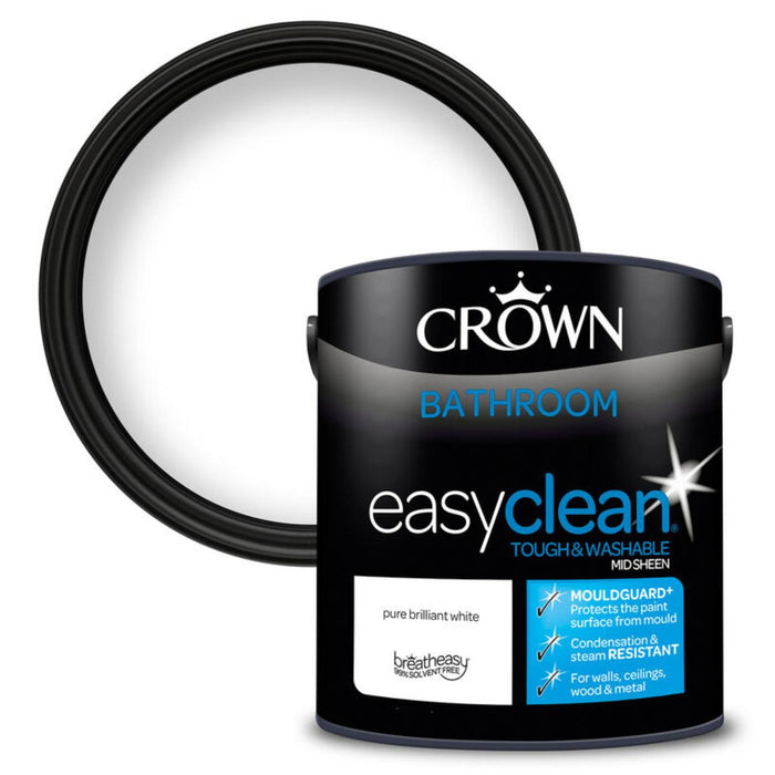 BATHROOM PAINT CROWN BRILLIANT WHITE 2.5L