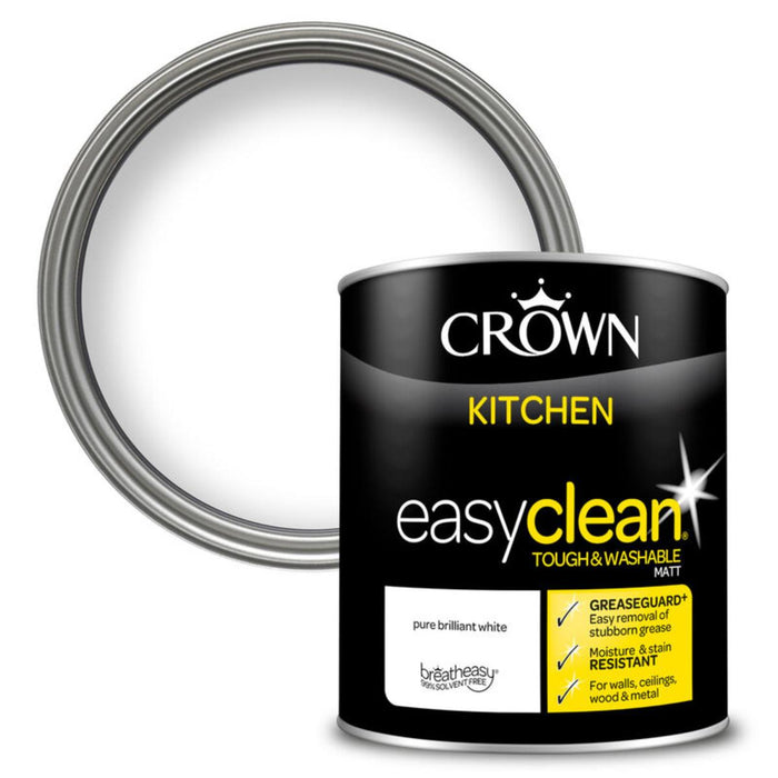 KITCHEN PAINT CROWN BRILLIANT WHITE 1L