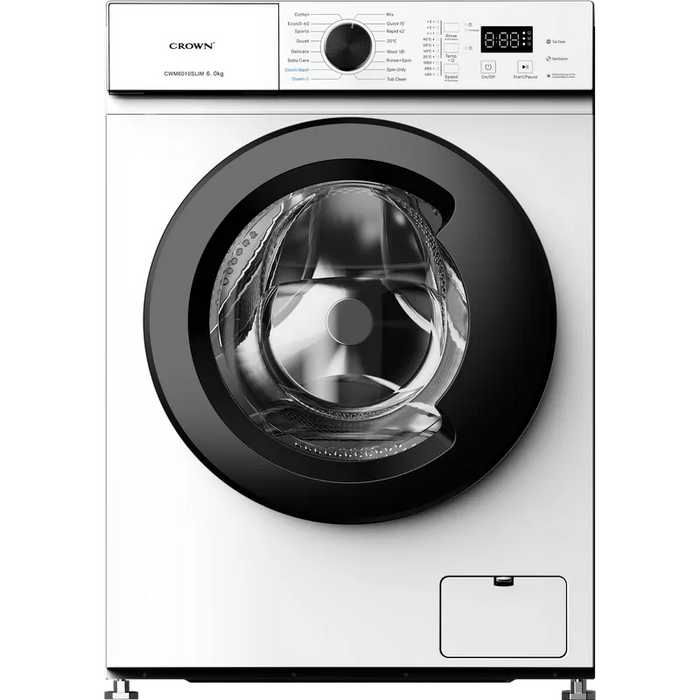 Crown CWM6010SLIM Washing Machine, 1000 rpm, 6.00 kg, A, White