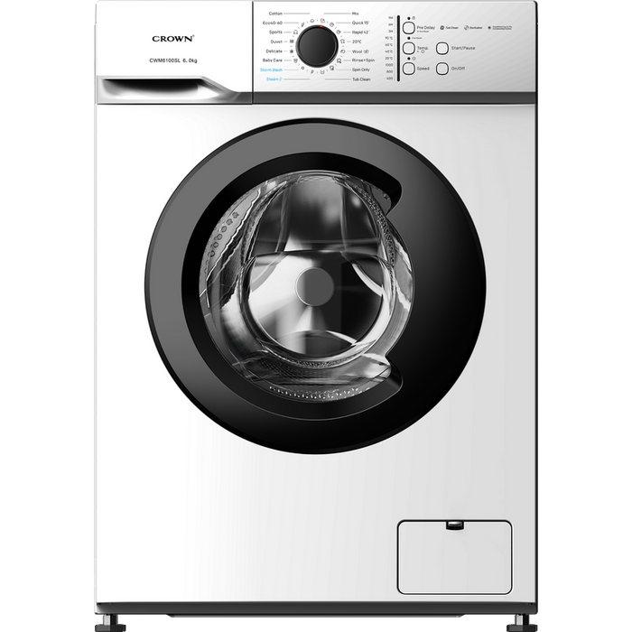 Crown CWM6100SL Washing Machine, 1000 rpm, 6.00 kg, A, White