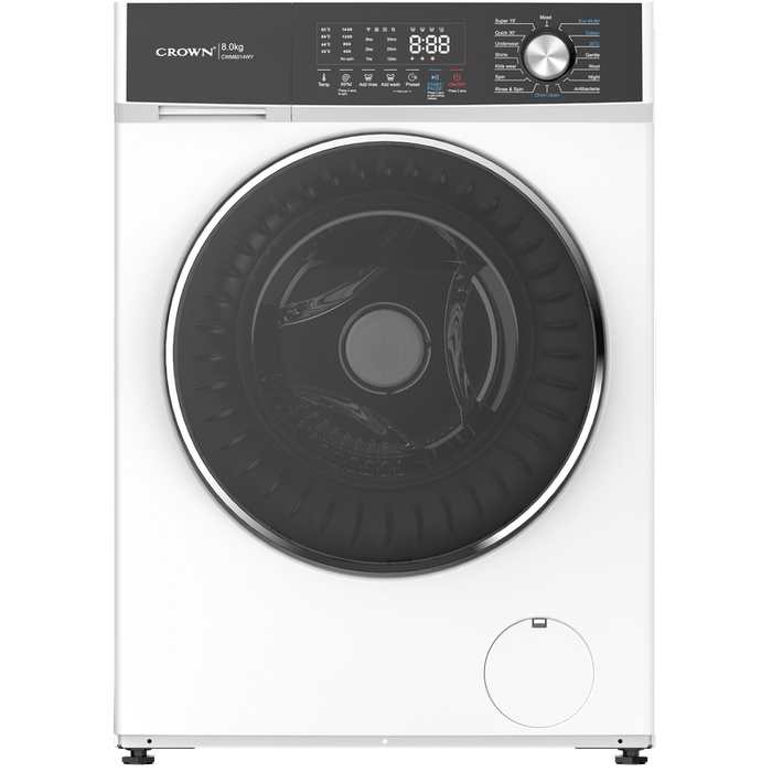 Crown CWM8014WY Washing Machine, 1400 rpm, 8.00 kg, A, White