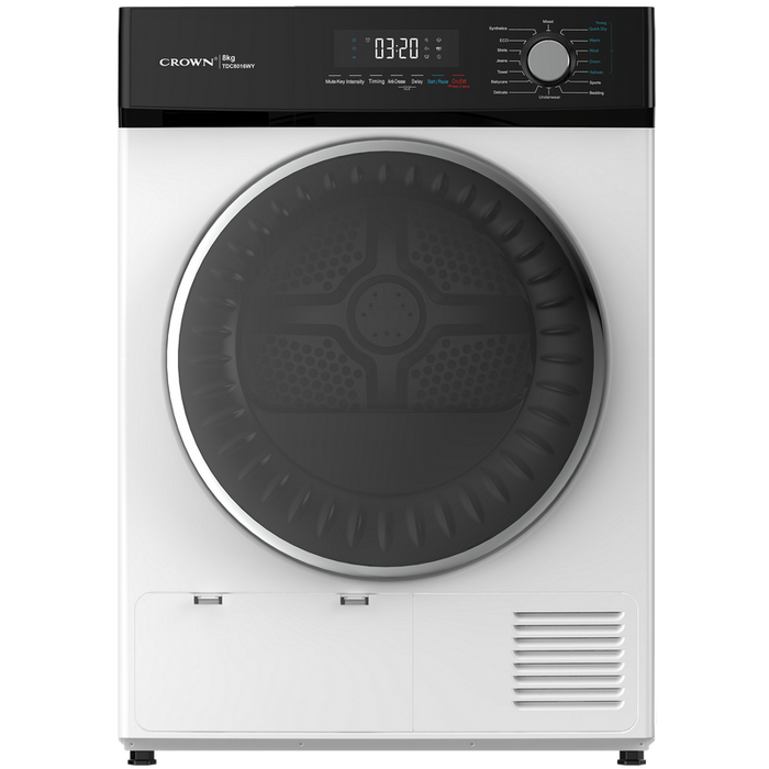 Crown TDC8016WY dryer, 8 kg, E, White