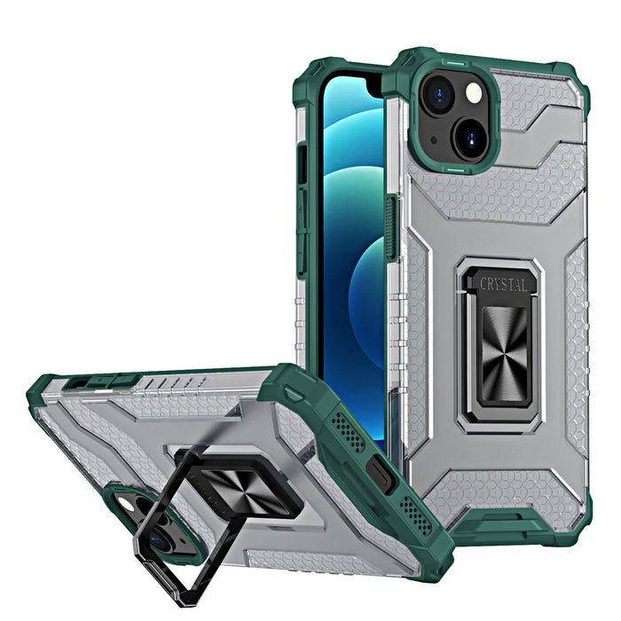 Crystal Ring Case Kickstand Tough Rugged Cover for iPhone 12 green - Cell phone cases and covers<<<HurtelXML