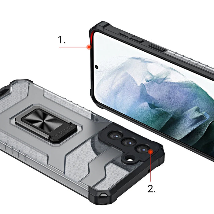 Crystal Ring Case Kickstand Tough Rugged Cover for Samsung Galaxy S21+ 5G (S21 Plus 5G) blue - Cell phone cases