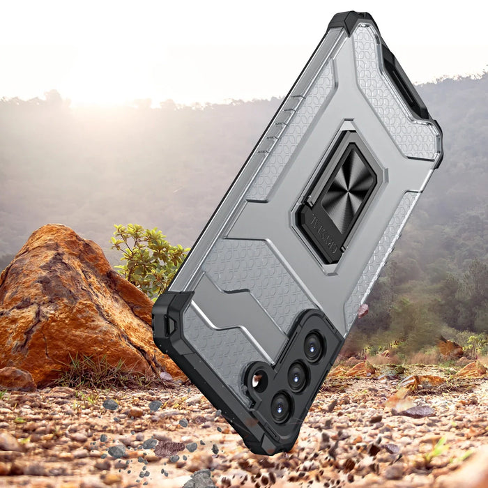 Crystal Ring Case Kickstand Tough Rugged Cover for Samsung Galaxy S21+ 5G (S21 Plus 5G) blue - Cell phone cases