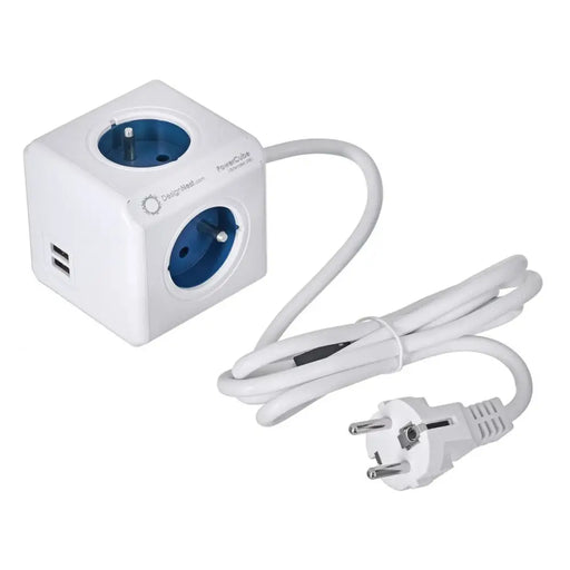 Cube multiplugs Allocacoc PowerCube Extended USB Type E Blue (1,5 m) - Разклонители<<<Електроника Периферни и резервни
