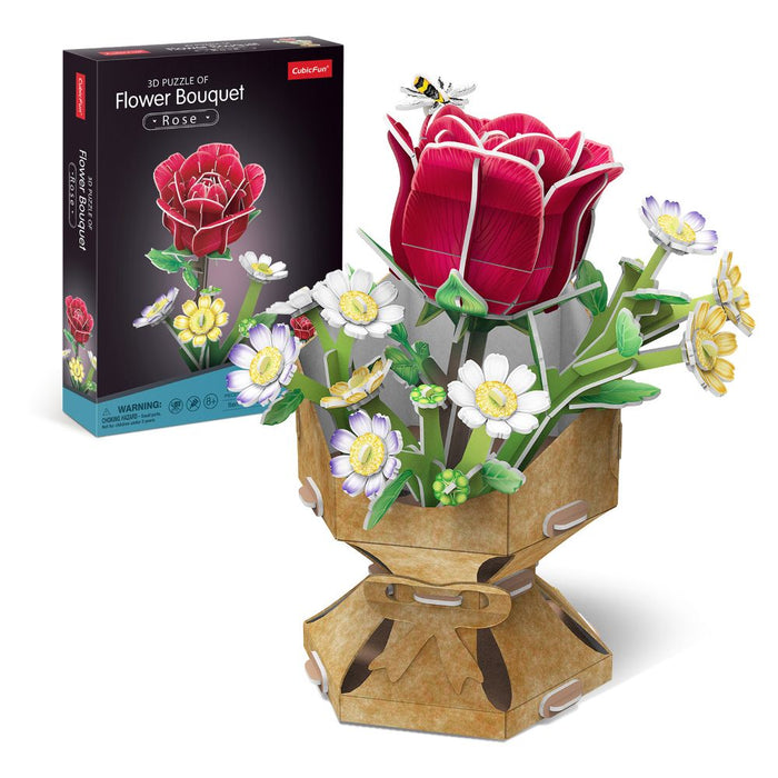 CubicFun Puzzle 3D Flower Bouquet Rose 120h.