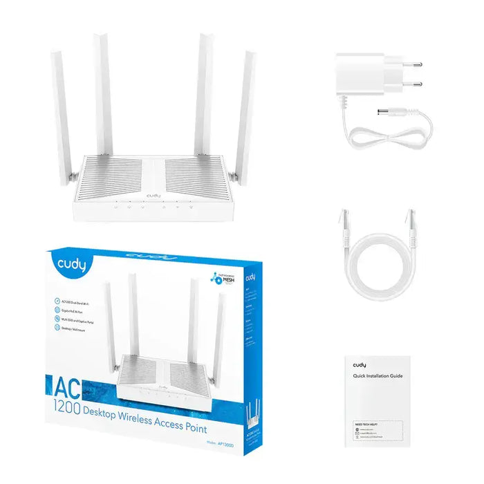 Cudy AP1300D Wi-Fi Gigabit AC1200 Wireless Access Point - Access Point<<<Мрежово оборудване<<<ValiAPI