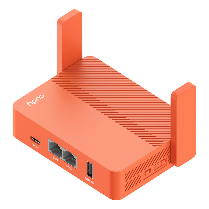 Wireless router CUDY Travel TR1200, AC1200, 2 x 10/100 Mbps, USB3.0, red